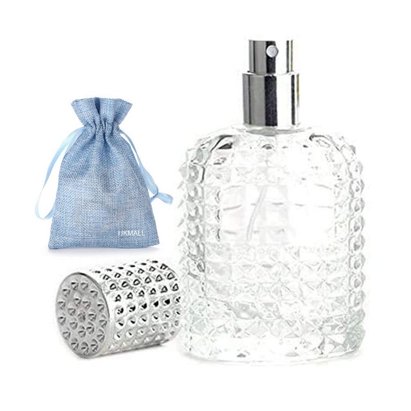 JJKMALL 50ml/1.7oz Refillable Perfume Atomizer Bottle - Thick Clear Glass, Fine Mist Spray for Luxury Fragrances & Aftershaves (Includes Funnel, Dropper, Storage Bag) - Image 3